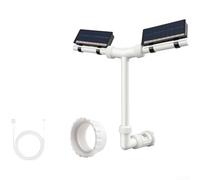 Besshepplo Fuente de piscina LED alimentada por energía solar con doble cabezal, luces RGB, control remoto y control de aplicación, altura de pulverización ajustable, 0,5 a 3 metros, carga de panel
