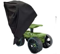 Besshepplo Funda para carrito de jardín para exteriores, taburete rodante 210D, impermeable, a prueba de polvo, protección solar con dobladillo elástico y hebillas, color negro, 90 x 52 x 88 cm, apto