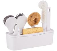 Besshepplo Juego de cepillos de limpieza de cocina multifuncionales con estropajo de acero inoxidable y cerdas de fibra de coco para ollas, sartenes, fregaderos, lavavajillas, herramientas de fregado