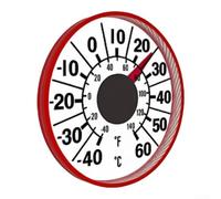 Besshepplo Sensor mecánico ABS Termómetro Batería Interior y Exterior Indicador de temperatura y Fahrenheit Display Amplio Rango -40 a 60 °C -40 a 60.0 °C Acrílico Pared o Ventana M (rojo)
