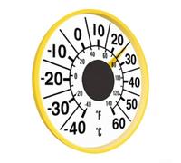 Besshepplo Sensor mecánico ABS Termómetro Batería Medidor de temperatura interior y exterior y pantalla Fahrenheit Amplio rango -40 a 60 ° C -40 a 60.0 °C Acrílico Pared o ventana M (amarillo)