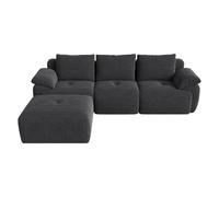 BestAlice Sofá de esquina con función de dormir, sofá seccional modular, sofá sin desnudos, sofá comprimido en forma de L para salón, sofás seccionales, no requiere montaje, pana (gris oscuro)