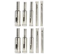 Bestgle 10 Piezas Cristal Broca Sierra, Broca Diamante Sierra Remover Herramientas Hueca Corona de Perforación con Revestimiento de Diamante de Núcleo de Sierra de Vidrio