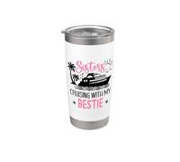 Besties Sister Cruise Trip Sisters Cruising with My Bestie Vaso térmico de acero inoxidable de doble pared