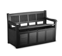 Bestlivings baúl (largo x ancho x alto) 130 x 60 x 85 cm negro con caja de cojín integrada, para jardín, incluye almacenamiento, resistente a los rayos UV y a la intemperie