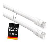 Bestlivings Piezas de barras de sujeción (blanco) con tecnología de tornillo extensible de 25-40 cm sin taladrar ni pegar muchos colores y tamaños 25-40 cm (paquete 2er)