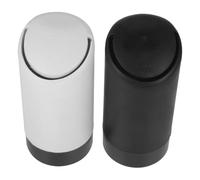 BESTOMZ Cubo de Basura ABS Tpr para Coche con Tapa 2 Piezas Pequeño | Negro o Blanco, Ligero y Portátil, para Coche, Hogar y Mesa de Oficina