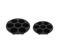 BESTOMZ Molde de Silicona Negro para Hornear 7 Agujeros 2 Piezas, Fácil Desmoldar y Forma Delicada, Accesorio Adecuado para Freidora de Aire y Repostería DIY