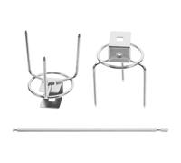 BESTOMZ Parrilla para Pavo de Acero Inoxidable, Diseño de Tres Ejes 28 CM | Uso en Cocina y Restaurantes, Función Giratoria y Calor Uniforme, Color Plata