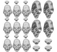 BESTonZON 50 Piezas Kit de Remaches Calaveras Punk de Aleación Plata, Ligeros y Fáciles de Usar, Perfectos para Decoraciones de Ropa y Accesorios Góticos