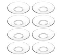 BESTonZON 8 Piezas Platillos y Diseño Moderno Redondos de Vidrio Transparentes Superficie Fácil de Limpiar para Té y Café Ideales para Picnics al Aire Libre y Reuniones