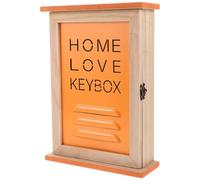BESTonZON Armario para Llaves de Pared Metálico Naranja Organizador Colgante con Ganchos Múltiples Caja Decorativa para Entrada y Hogar Almacenamiento Práctico para Llaves Interiores