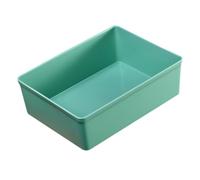 BESTonZON Caja de Almacenamiento de Plástico Rectangular, Organizador de Cosméticos y Contenedor de Maquillaje, Verde, para Joyas y Objetos Varios, Uso en Escritorio y Mesa