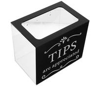 BESTonZON Caja para Propinas de Acrílico Cerradura Contenedor de Almacenamiento Negro para Bares y Donaciones Canal de Donación Segura