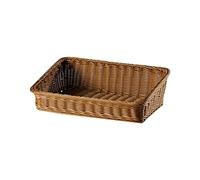 BESTonZON Cesta de almacenamiento trenzada rectangular para alimentos, cesta para servir, frutas, pan, de 40 x 30 x 12 cm, almacenamiento tela, organizador multifuncional