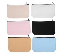 BESTonZON Estuche con Cremallera 6 Piezas de Lona Multicolor, Organizador Pequeño para Cosméticos y Útiles de Oficina, Bolsa de Viaje Multiusos para Compañeras de Trabajo y