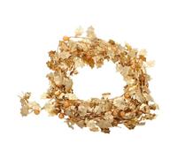 BESTonZON Guirnalda de Cuentas Navideñas, Cadena de Hojas Navideñas de PVC Dorado, 5m, para Árboles de Navidad y Decoraciones Exteriores, Decoración de Fiesta de Navidad, DIY