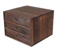 BESTonZON Organizador de Escritorio Cajones de Madera Vintage de 3 Capas, Multifuncional y Duradero para Joyas y Escritorio Diseño Simple y Estilo Rústico