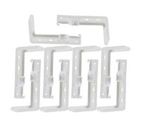 BESTonZON Soportes para Riel de Cortina 10 Piezas, Montaje Superior en Techo, Hierro Blanco, Extensión Larga para Riel Recto y Curvo, Accesorios para Dormitorio y Sala de Estar