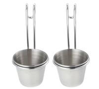 BESTOYARD 2 Tazas de Acero Inoxidable para Salsas Diseño Anti Óxido y Vertido Cómodo, Ideales para Picnics y Hoteles, Color Plata, Pack de 2 Piezas