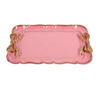 BESTOYARD Bandeja de Resina Rosa para Baratijas y Joyas, Plato Estilizado y Moderno para Servir Aperitivos en Cumpleaños y Aniversarios