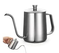 BESTOYARD Pava de Acero Inoxidable de 600ml para Oficina Mango Anti-calor y Flujo de Agua Estable Adecuado para Amantes del Café y Té