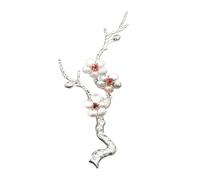 BESTOYARD Quemador Adorno de Aleación Incienso Retro de Estaño de en Diseño de Flor de Ciruelo Aromaterapia y Plata para Casa de Té