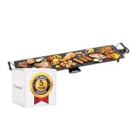 Bestron XXL Plancha electrica para cocinar, plancha cocina con revestimiento antiadherente, Parrilla eléctrica para hasta 8 personas, 1800 vatios, color: negro