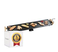 Bestron XXXL Plancha electrica para cocinar en diseño ASIA, plancha cocina con revestimiento antiadherente, Parrilla eléctrica para hasta 10 personas, 2000 vatios, color: negro