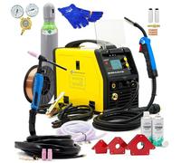Bestschweissen Magnum MIG 208 - Soldadora combinada de aluminio (230 V, 200 A, MIG MAG/WIG/MMA, soldadora de gas de protección con alambre de llenado para aluminio y acero inoxidable, juego completo)