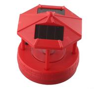 Besttoolifes Faro solar para jardín, luz giratoria de 360 grados, impermeable, para exteriores, decoración de césped, lámpara LED decorativa con paneles solares duales, atardecer automático (rojo)