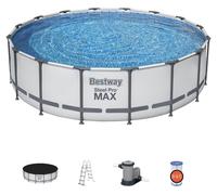Bestway 5612Z, 19480 litros, Piscina de estructura, Para niños y adultos, Incluye escalera, Gris, Blanco, 67,4 kg