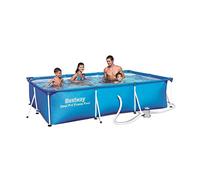 Bestway 56411 - Piscina Desmontable Tubular Infantil Bestway Deluxe Splash Frame Pool (300 x 201 x 66 cm) con depuradora de cartucho, Multicolor