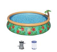 Bestway 57416 - Piscina hinchable Fast Set - Paradise Palms (457x84 cm), incluye bomba de filtración