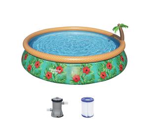 Bestway 57416 - Piscina hinchable Fast Set - Paradise Palms (457x84 cm), incluye bomba de filtración
