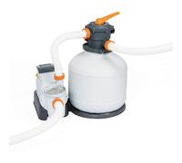 Bestway 58486 - Depuradora de Arena Flowclear 9.800 L/H para Piscinas Desmontables de Hasta 11.355 L. Manómetro de Fácil Lectura Temporizador Incorporado Válvula de 6 Posiciones Dispensador ChemConnec