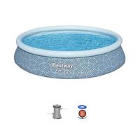 Bestway 6941607364468 Kit Piscina Hinchable Fast Set Redonda 396 x 84 cm con Filtro de Cartucho y 1 Cartucho
