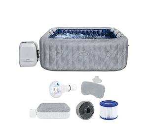 Bestway 90.5"x90.5"x28"/2.30mx2.30mx71cm San Francisco MaxHold EnergySense Smart Luxe HydroJet Pro 7 Cuadrado de mármol Gris