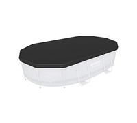 Bestway Abdeckplane 418x230 cm, grau, für Pool 424x250x100 cm Flowclear Lona de PVC 418 x 230 cm, gris, para piscina Power Steel Oval 424 x 250 x 100 cm, color (58425)