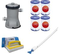Bestway - Aspirador para piscinas AquaCrawl y bomba de filtración de 2006 l/h, con 4 filtros tipo II y cepillo de limpieza