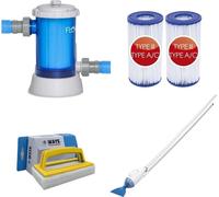 Bestway - Aspirador para piscinas AquaCrawl y bomba de filtración de 5678 L/h, con 2 filtros tipo III y cepillo de limpieza WAYS