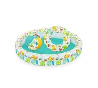 Bestway - Conjunto piscina infantil 51124 - Piscina plástico 122 x 20 cm, flotador y pelota, azul