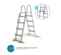 Bestway Escalera de Seguridad Bestway Flip & Lock 76 x 118,5 x 163 cm para Piscinas Desmontables de 122 cm de Altura Gray 76x118.5x163cm
