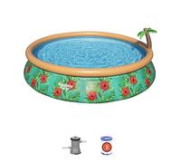 Piscina Insuflável Fast Set Com Palmeira E Bomba De Filtração 4,57M X 0,84M Bestway