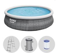 Bestway Fast Set 57372 - Ø457x107 cm - Piscina hinchable + Bomba filtro 29 W y escalera