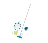 Bestway Kit de Limpieza para Piscinas hasta 3,96 m - Aquaclear con Red Skimmer, Flotador, Aspirador, Tira de Prueba y Parche de Reparación - BES6941607344286