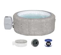 Bestway Lay-Z-Spa 60065NL / 24.669 litros, para 4 personas, forma redonda, masaje con burbujas/chorros, material: ABS (acrilonitrilo butadieno estireno), cloruro de polivinilo (PVC), color gris