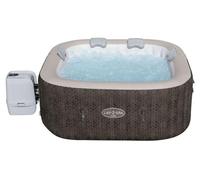Bestway® LAY-Z-SPA® Hidromasaje de bajo consumo energético Cabo HydroJet™ con control mediante aplicación, para 6 personas, 180 x 180 x 71 cm, diseño de tejido entrecruzado (gris roble)