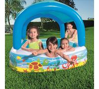 Bestway With Awning Square Inflatable Play Pool 147x147x122 Cm Azul 265L