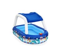 Bestway Piscina Hinchable Autoportante Infantil Bestway 213x155x132 cm Cúpula Parasol Diseño Barco con Volante y Bocina Edad Mayores de 3 Años Blue 213x155x132cm.